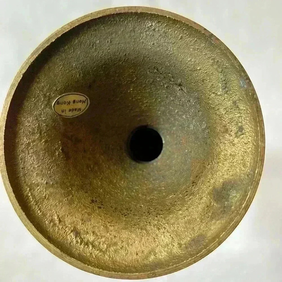 Vintage Brass & Chrome Candlestick/Candle Holder Made In Hong Kong - Picture 4 of 5